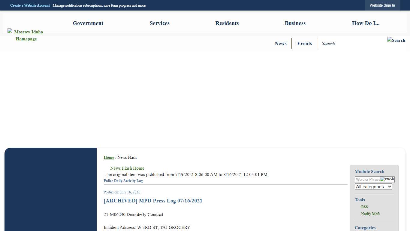 News Flash • Moscow, ID • CivicEngage