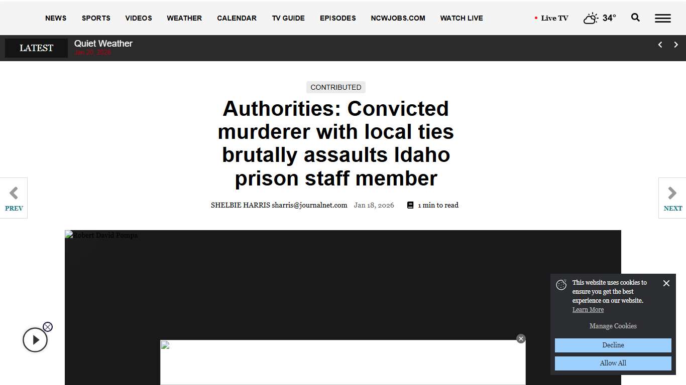 Authorities: Convicted murderer with local ties brutally assaults Idaho prison staff member Northwest ncwlife.com